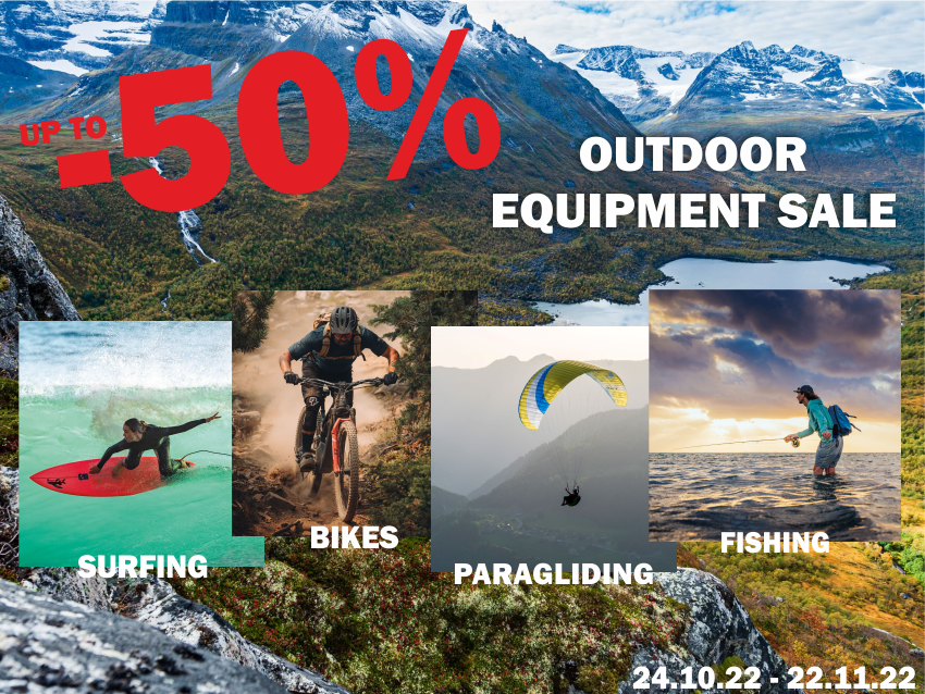 Outdoor equipment sale up to -50% OFF